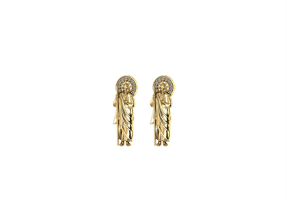 Gold Plated CZ Saint Jude Earring